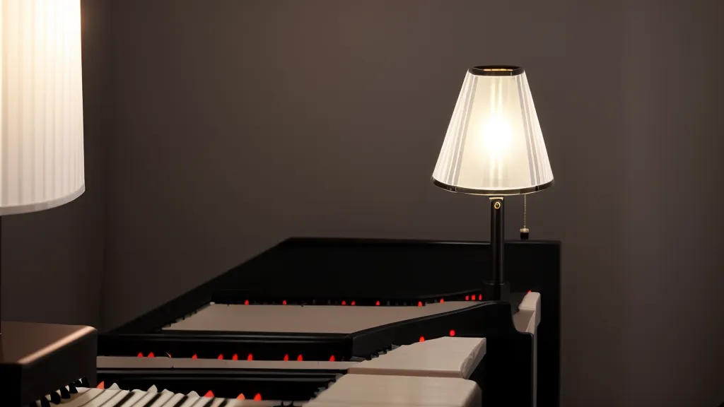 Klavier-Beleuchtung am E-Piano: spezielle LED-Lampe beleuchtet die Noten mit warmem, indirektem Licht