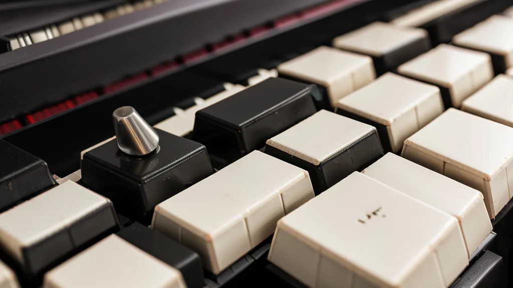 Detailaufnahme der Tasten eines Digitalpianos mit Hammermechanik.