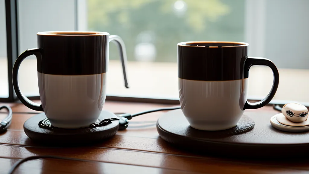 Kopfhörer und eine Kaffeetasse auf einem Klavier für das abendliche Üben.