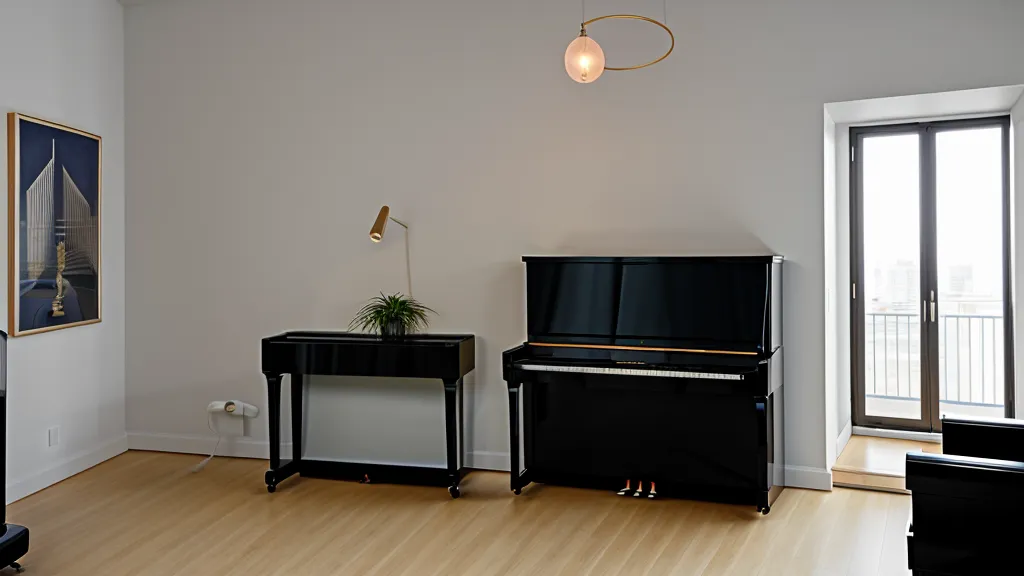 Anpassung der Lautstärke am Digitalpiano während einer nächtlichen Übungssession