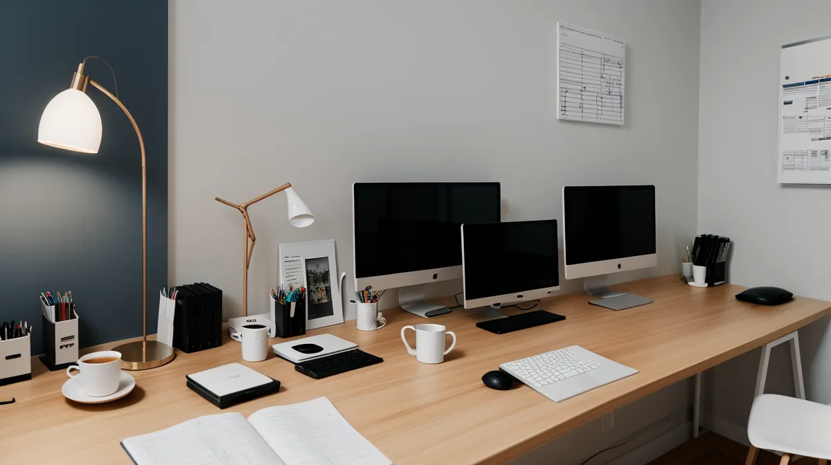 Home-Studio-Setup am Digitalpiano: großer Monitor für ergonomisches Online-Piano-Lernen
