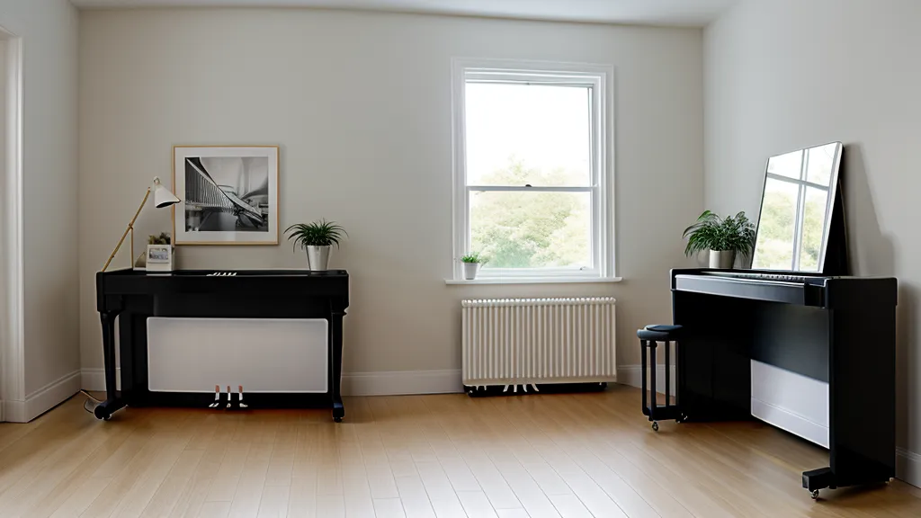 Smartphone auf Stativ zur Aufnahme eines Klavier-Feedback-Videos.